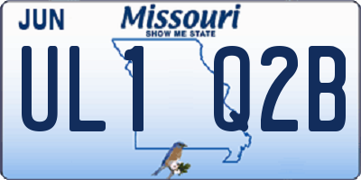 MO license plate UL1Q2B