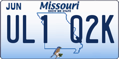 MO license plate UL1Q2K