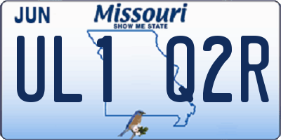 MO license plate UL1Q2R
