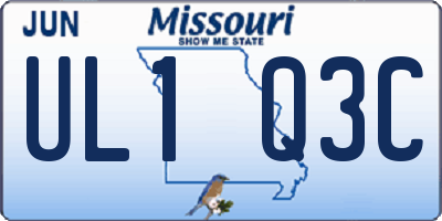 MO license plate UL1Q3C