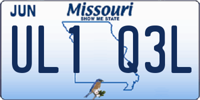 MO license plate UL1Q3L