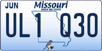MO license plate UL1Q3O