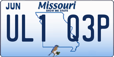 MO license plate UL1Q3P