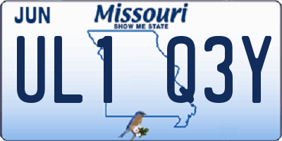 MO license plate UL1Q3Y