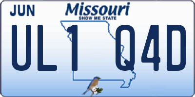 MO license plate UL1Q4D