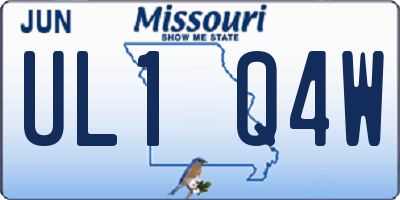 MO license plate UL1Q4W