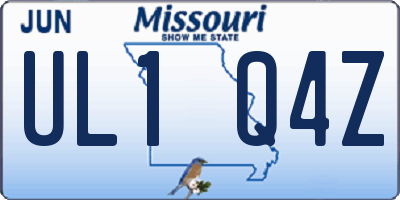 MO license plate UL1Q4Z