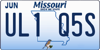 MO license plate UL1Q5S