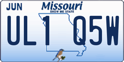 MO license plate UL1Q5W