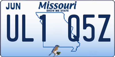 MO license plate UL1Q5Z