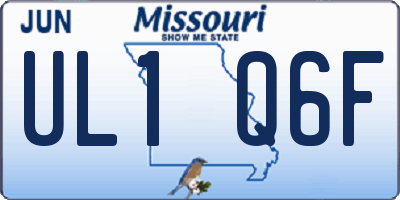 MO license plate UL1Q6F