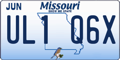 MO license plate UL1Q6X