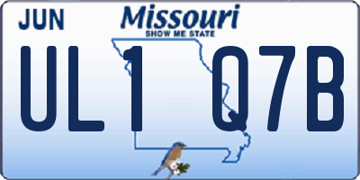 MO license plate UL1Q7B
