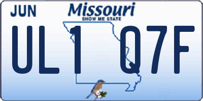 MO license plate UL1Q7F