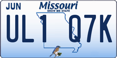 MO license plate UL1Q7K