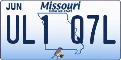 MO license plate UL1Q7L