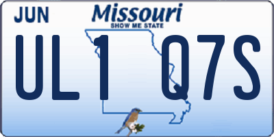 MO license plate UL1Q7S