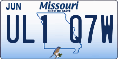 MO license plate UL1Q7W