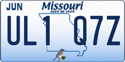MO license plate UL1Q7Z
