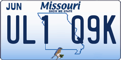 MO license plate UL1Q9K