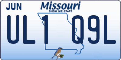 MO license plate UL1Q9L