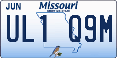 MO license plate UL1Q9M