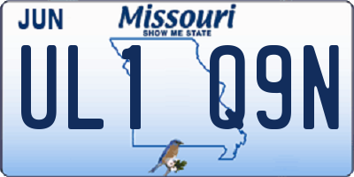 MO license plate UL1Q9N