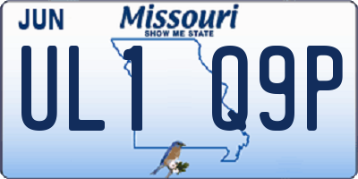 MO license plate UL1Q9P