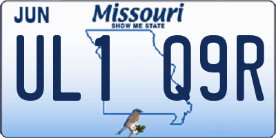 MO license plate UL1Q9R