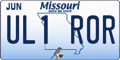 MO license plate UL1R0R