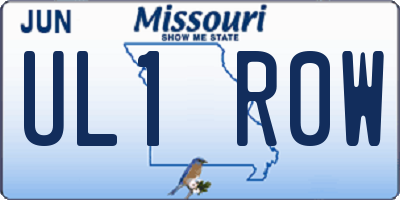 MO license plate UL1R0W