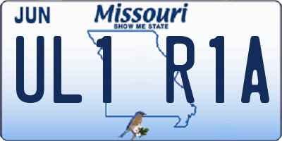 MO license plate UL1R1A