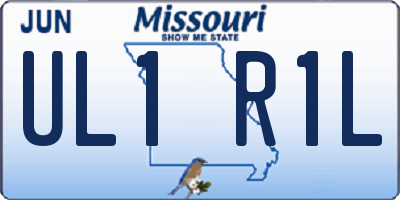 MO license plate UL1R1L
