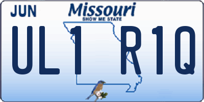 MO license plate UL1R1Q