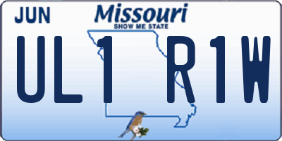 MO license plate UL1R1W