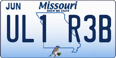 MO license plate UL1R3B