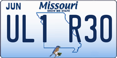 MO license plate UL1R3O