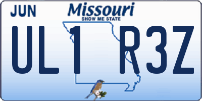 MO license plate UL1R3Z