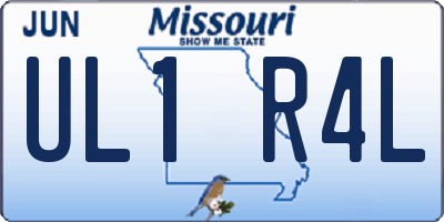 MO license plate UL1R4L