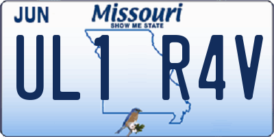 MO license plate UL1R4V