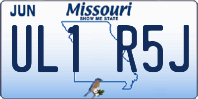 MO license plate UL1R5J