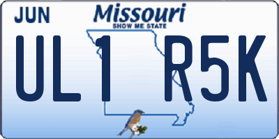 MO license plate UL1R5K