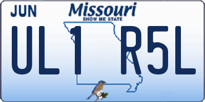 MO license plate UL1R5L