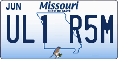 MO license plate UL1R5M