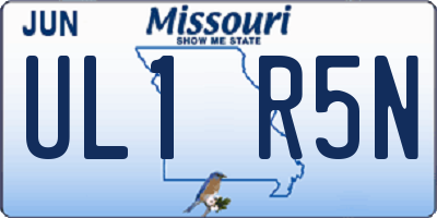 MO license plate UL1R5N