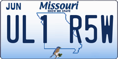 MO license plate UL1R5W