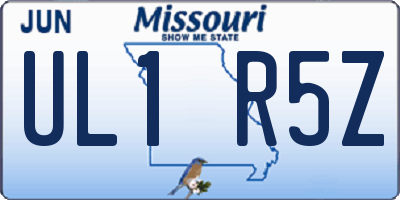 MO license plate UL1R5Z