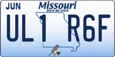 MO license plate UL1R6F