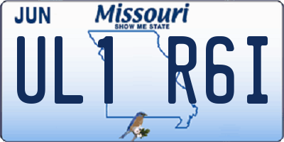 MO license plate UL1R6I