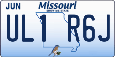 MO license plate UL1R6J